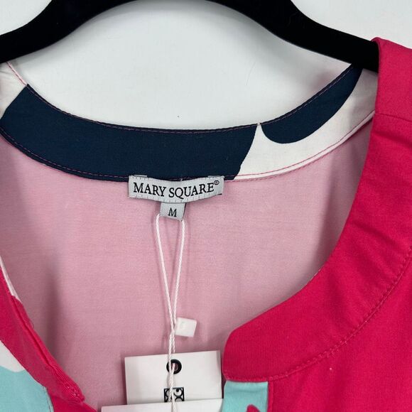 MARY SQUARE NWT Petal Passion Tunic Dress Size Medium Pink Liquid Knit Stretch - Picture 3 of 10